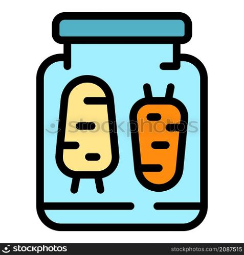 Carrots preserves icon. Outline carrots preserves vector icon color flat isolated. Carrots preserves icon color outline vector