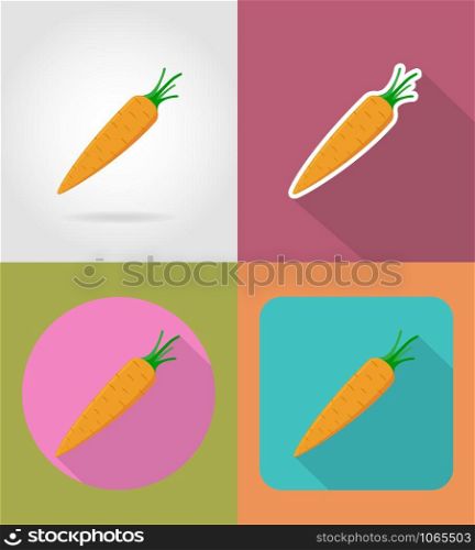 carrots vegetable flat icons with the shadow vector illustration isolated on background
