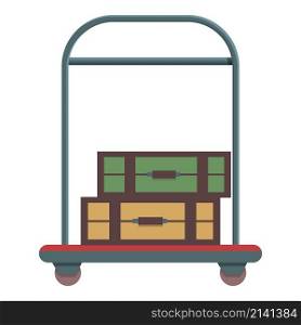Carry luggage trolley icon cartoon vector. Travel airport. Hotel bag. Carry luggage trolley icon cartoon vector. Travel airport
