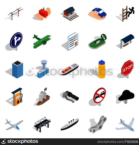 Carry over icons set. Isometric set of 25 carry over vector icons for web isolated on white background. Carry over icons set, isometric style