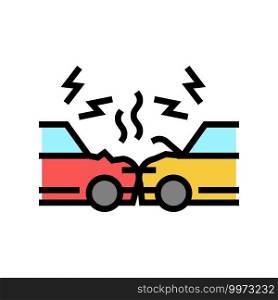 cars accident color icon vector. cars accident sign. isolated symbol illustration. cars accident color icon vector illustration