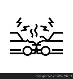 cars accident line icon vector. cars accident sign. isolated contour symbol black illustration. cars accident line icon vector illustration