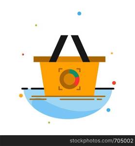 Cart, Add To Cart, Basket, Shopping Abstract Flat Color Icon Template