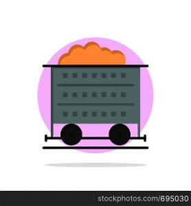 Cart, Barrow, Construction, Wheel Abstract Circle Background Flat color Icon