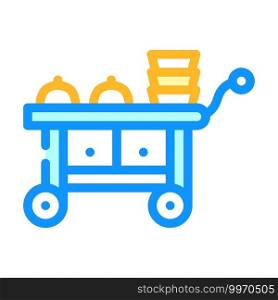 cart catering service color icon vector. cart catering service sign. isolated symbol illustration. cart catering service color icon vector illustration