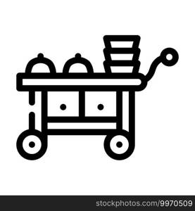 cart catering service line icon vector. cart catering service sign. isolated contour symbol black illustration. cart catering service line icon vector illustration