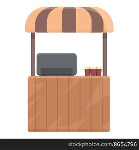 Cart coffee icon cartoon vector. Street market. Food park. Cart coffee icon cartoon vector. Street market