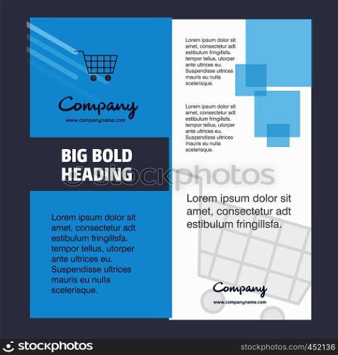 Cart Company Brochure Title Page Design. Company profile, annual report, presentations, leaflet Vector Background