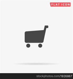 Cart flat vector icon. Glyph style sign. Simple hand drawn illustrations symbol for concept infographics, designs projects, UI and UX, website or mobile application.. Cart flat vector icon