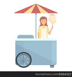 Cart food icon cartoon vector. Street truck. Store cream. Cart food icon cartoon vector. Street truck