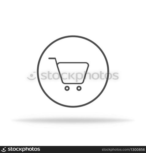 Cart icon in linear style for shopping. Vector EPS 10