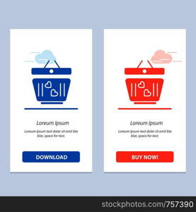 Cart, Love, Heart, Wedding Blue and Red Download and Buy Now web Widget Card Template