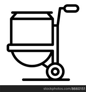 Cart mixer icon outline vector. Concrete cement. Machine mix. Cart mixer icon outline vector. Concrete cement
