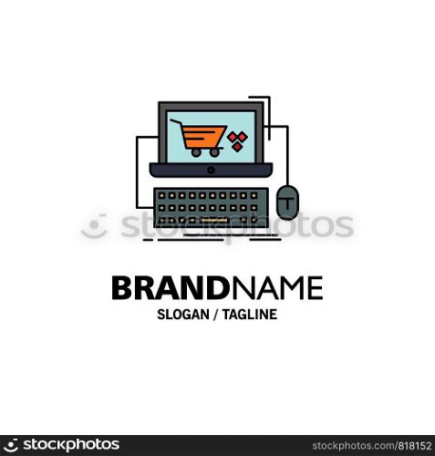 Cart, online, shop, store, game Flat Color Icon Vector