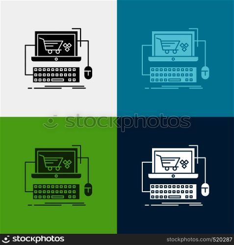 Cart, online, shop, store, game Icon Over Various Background. glyph style design, designed for web and app. Eps 10 vector illustration. Vector EPS10 Abstract Template background