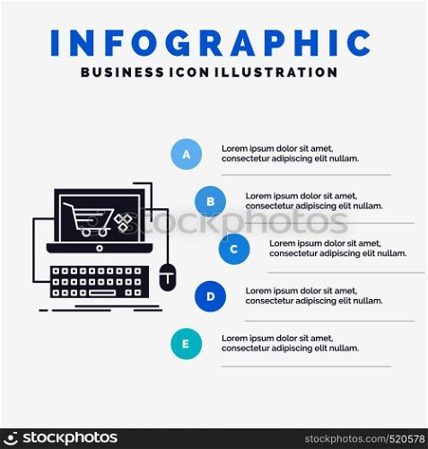 Cart, online, shop, store, game Infographics Template for Website and Presentation. GLyph Gray icon with Blue infographic style vector illustration.. Vector EPS10 Abstract Template background