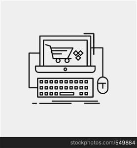 Cart, online, shop, store, game Line Icon. Vector isolated illustration. Vector EPS10 Abstract Template background