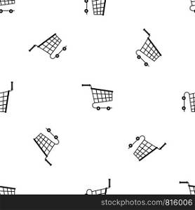 Cart pattern repeat seamless in black color for any design. Vector geometric illustration. Cart pattern seamless black