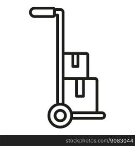 Cart retail box icon outline vector. Parcel product. Service shop. Cart retail box icon outline vector. Parcel product