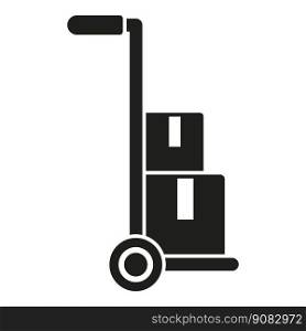 Cart retail box icon simple vector. Parcel product. Service shop. Cart retail box icon simple vector. Parcel product