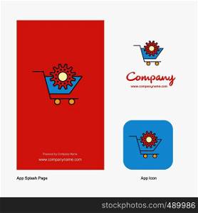 Cart setting Company Logo App Icon and Splash Page Design. Creative Business App Design Elements