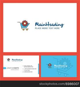 Cart setting Logo design with Tagline & Front and Back Busienss Card Template. Vector Creative Design