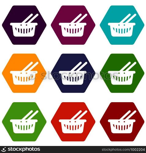 Cart shop icons 9 set coloful isolated on white for web. Cart shop icons set 9 vector