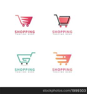 Cart shop logo icon design , Shopping cart illustration vector template