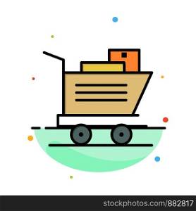 Cart, Shopping, Basket Abstract Flat Color Icon Template