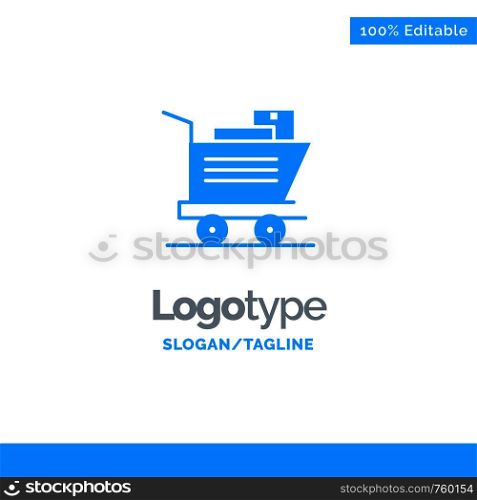 Cart, Shopping, Basket Blue Business Logo Template