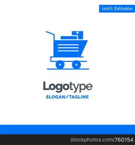 Cart, Shopping, Basket Blue Business Logo Template