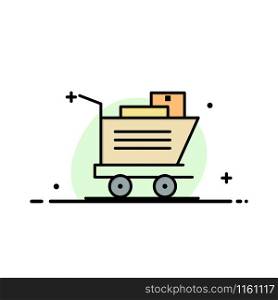 Cart, Shopping, Basket Business Logo Template. Flat Color