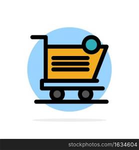 Cart, Shopping, Shipping, Item, Store Abstract Circle Background Flat color Icon