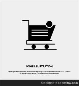 Cart, Shopping, Shipping, Item, Store solid Glyph Icon vector