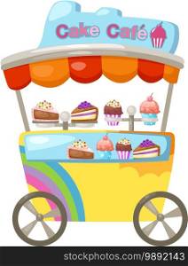 Cart stall and a cupcake illustration