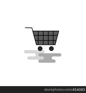 Cart Web Icon. Flat Line Filled Gray Icon Vector