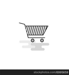 Cart Web Icon. Flat Line Filled Gray Icon Vector