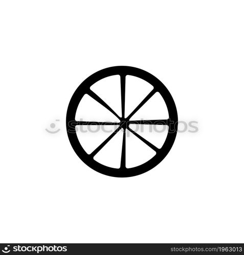 Cart Wheel vector icon. Simple flat symbol on white background. Cart wheel icon . Singe western icon from the wild west