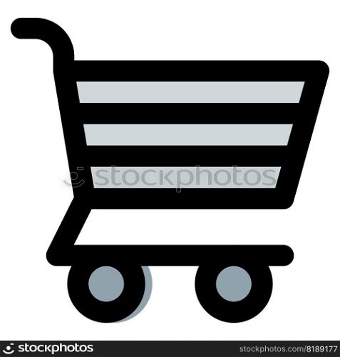 Cart, wheeled trolley for carrying items.