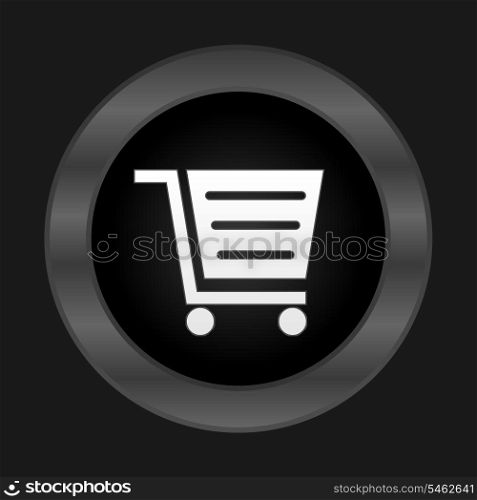 Cart. White cart on a black background. A vector illustration