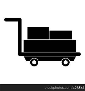 Cart with luggage icon. Simple illustration of cart with luggage vector icon for web. Cart with luggage icon, simple style