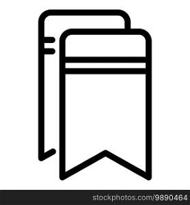 Carton bookmark icon. Outline carton bookmark vector icon for web design isolated on white background. Carton bookmark icon, outline style
