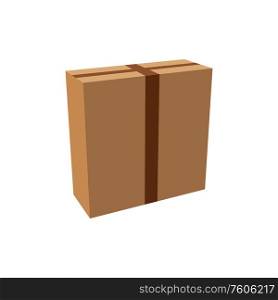 Carton box, delivery and transportation package isolated mockup. Vector cardboard pack, rectangular and square brown box mockup. Open and closed empty paper container, shipping packs icon. Cardboard packaging container, empty carton box