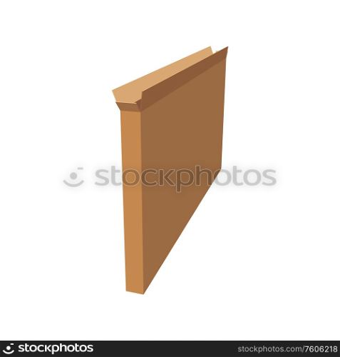 Carton box, delivery and transportation package isolated mockup. Vector cardboard pack, rectangular and square brown box mockup. Open and closed empty paper container, shipping packs icon. Cardboard packaging container, empty carton box