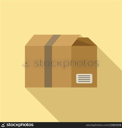 Carton box icon flat vector. Delivery package. Empty parcel. Carton box icon flat vector. Delivery package