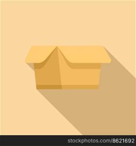Carton box icon flat vector. Eco package. Food container. Carton box icon flat vector. Eco package
