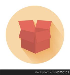 Carton box in flat design