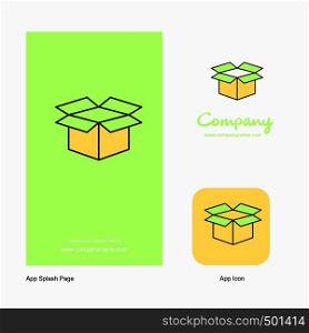 Carton Company Logo App Icon and Splash Page Design. Creative Business App Design Elements