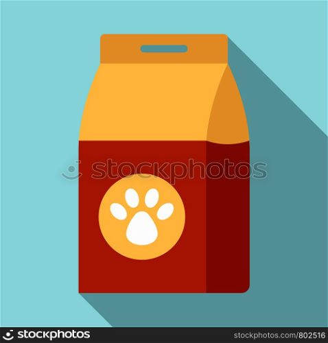 Carton dog packet icon. Flat illustration of carton dog packet vector icon for web design. Carton dog packet icon, flat style