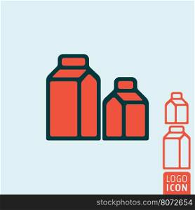 Carton package icon. Milk or juice carton package symbol. Vector illustration. Carton package icon isolated